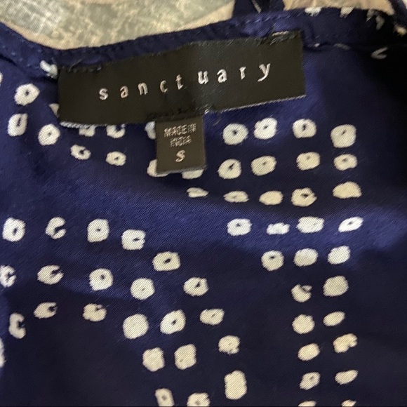 Sanctuary Blue & White Polka Dot Shibori Romper Sz S Summer Vacation - Picture 11 of 12